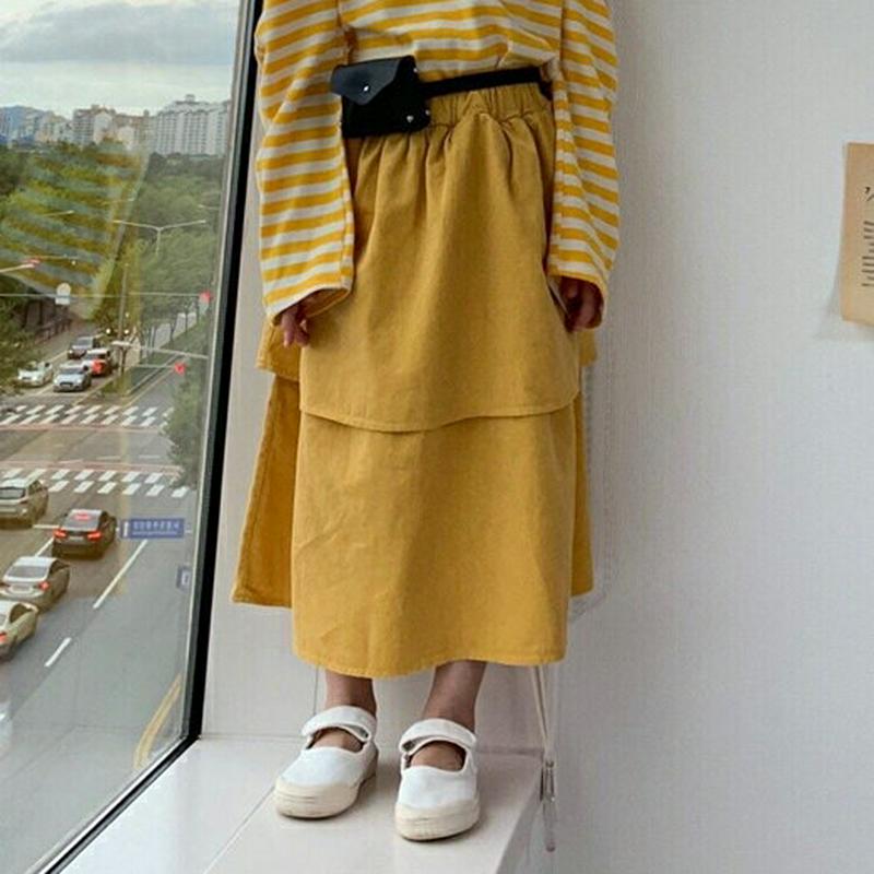 【キッズ10%OFF】ティアードスカート・u07206 キッズ【3~8才】【sk】【ボトムス スカート ロング丈 ロングスカート