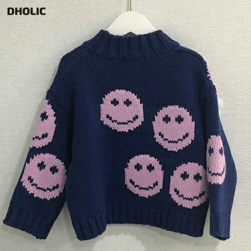 【キッズ10%OFF】スマイルニット・u07194 キッズ【3~8才】【tops】【トップス ニット ニットトップス スマイル 
