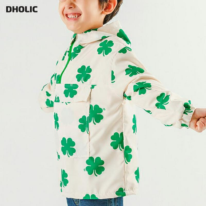クローバーポケットフーディ p007281 キッズ 【3~8才】【tops】【韓国 ファッション トップス フード フーディー スウェット トレーナー Tシャツ 長袖 ロゴ 女の子 男の子 ユニセックス ルーズキッズ 子供 子供用 幼稚園 通学 通園 春 秋 冬】【KIDS】