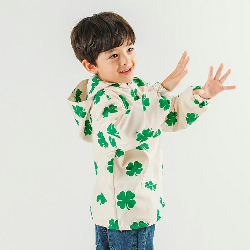 クローバーポケットフーディ p007281 キッズ 【3~8才】【tops】【韓国 ファッション トップス フード フーディー スウェット トレーナー Tシャツ 長袖 ロゴ 女の子 男の子 ユニセックス ルーズキッズ 子供 子供用 幼稚園 通学 通園 春 秋 冬】【KIDS】