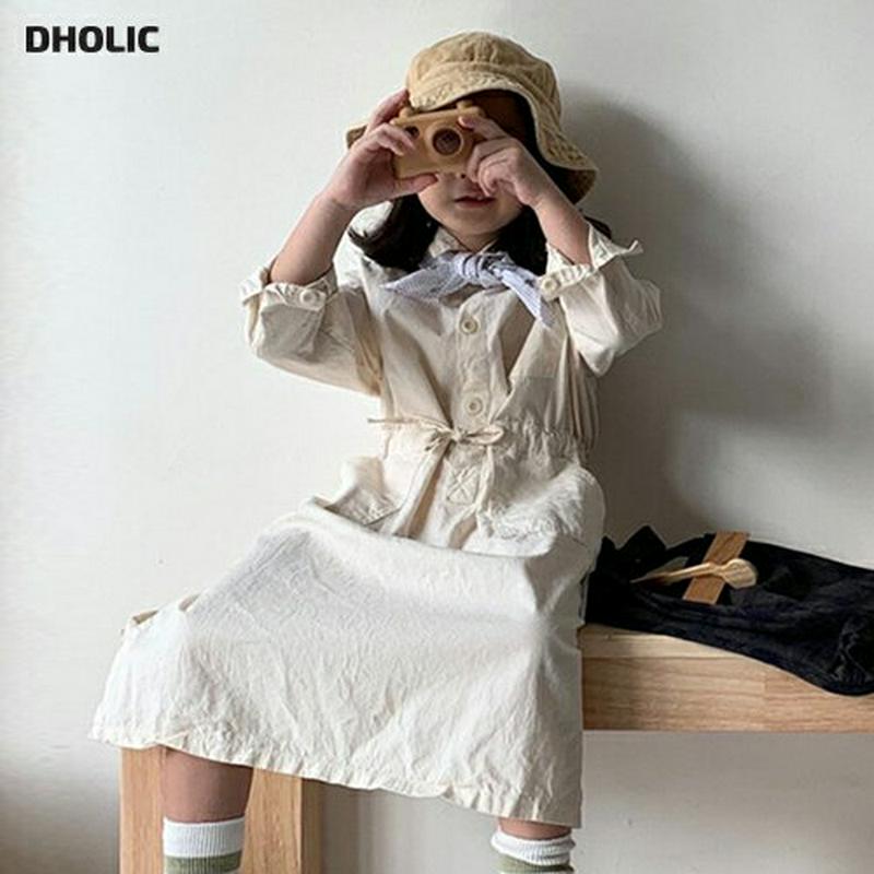 【キッズ10%OFF】ポケットシャツワンピース u07149 キッズ 【3~8才】【ops】【韓国 ファッション ワンピース ロ