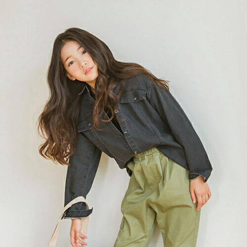 【キッズ10%OFF】ブラックデニムシャツ・p007053 キッズ【3~8才】【bl】【トップス シャツ デニムシャツ デニム 