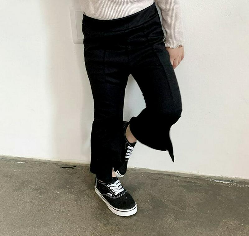 【キッズ10%OFF】ブラックフレアパンツ・u07085 キッズ【3~8才】【pt】【パンツ ズボン ロングパンツ フレア フレ