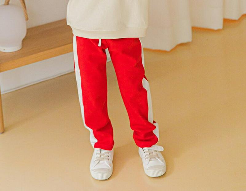 【キッズ10%OFF】サイド配色パンツ・u06592 キッズ【3~8才】【pt】【パンツ ズボン ロングパンツ 長ズボン サイド