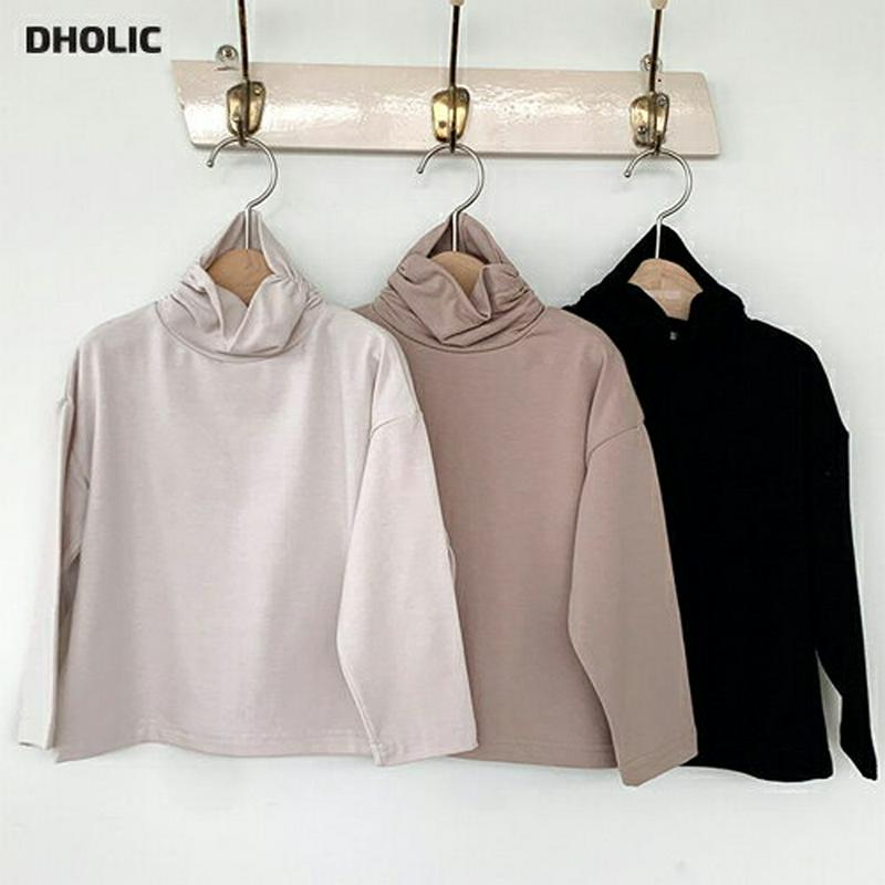 【キッズ10%OFF】ギャザータートルネックTシャツ・u07073 キッズ【3~8才】【tops】【トップス Tシャツ　長袖 ロ