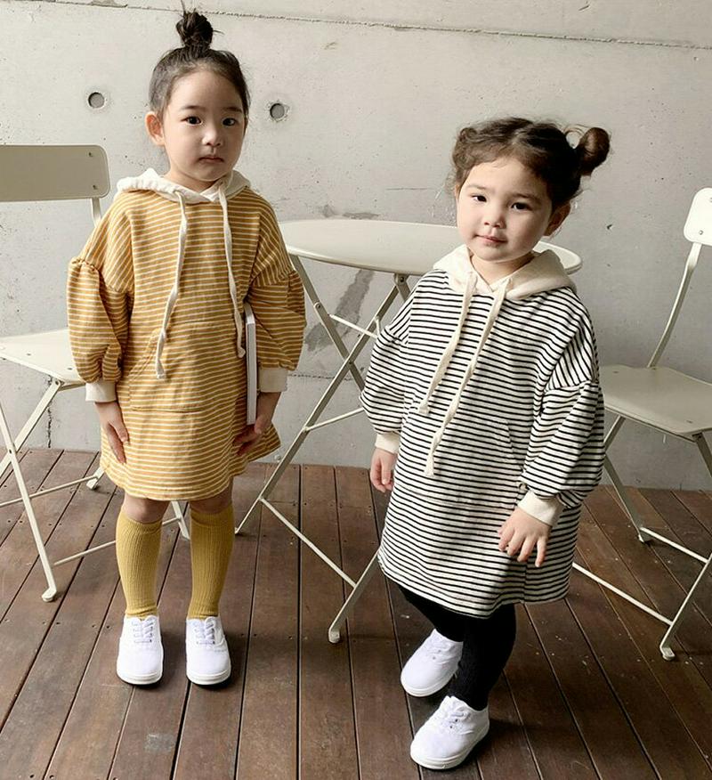 【キッズ10%OFF】フードボーダー配色ワンピース・u07099 キッズ【3~8才】【ops】【ワンピース ミニワンピース ひざ