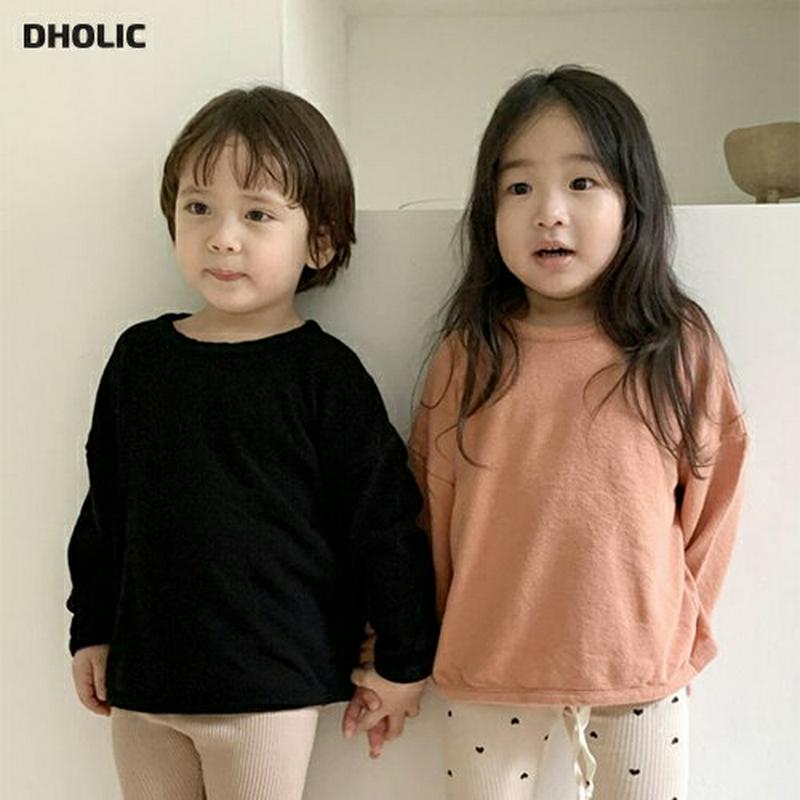 【キッズ10%OFF】ルーズTシャツ・u07079 キッズ【3~8才】【tops】【トップス Tシャツ 長袖 ロンT 単色 無地