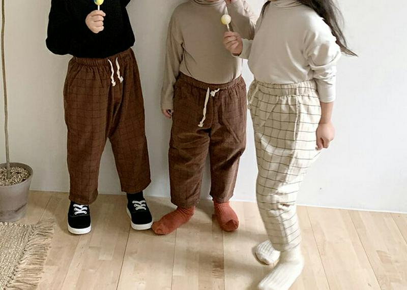 【キッズ10%OFF】ドロストグラフチェックパンツ・u07094 キッズ【3~8才】【pt】【パンツ ズボン ロングパンツ 長ズ