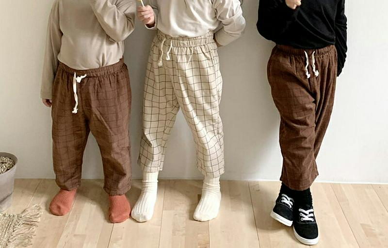 【キッズ10%OFF】ドロストグラフチェックパンツ・u07094 キッズ【3~8才】【pt】【パンツ ズボン ロングパンツ 長ズ