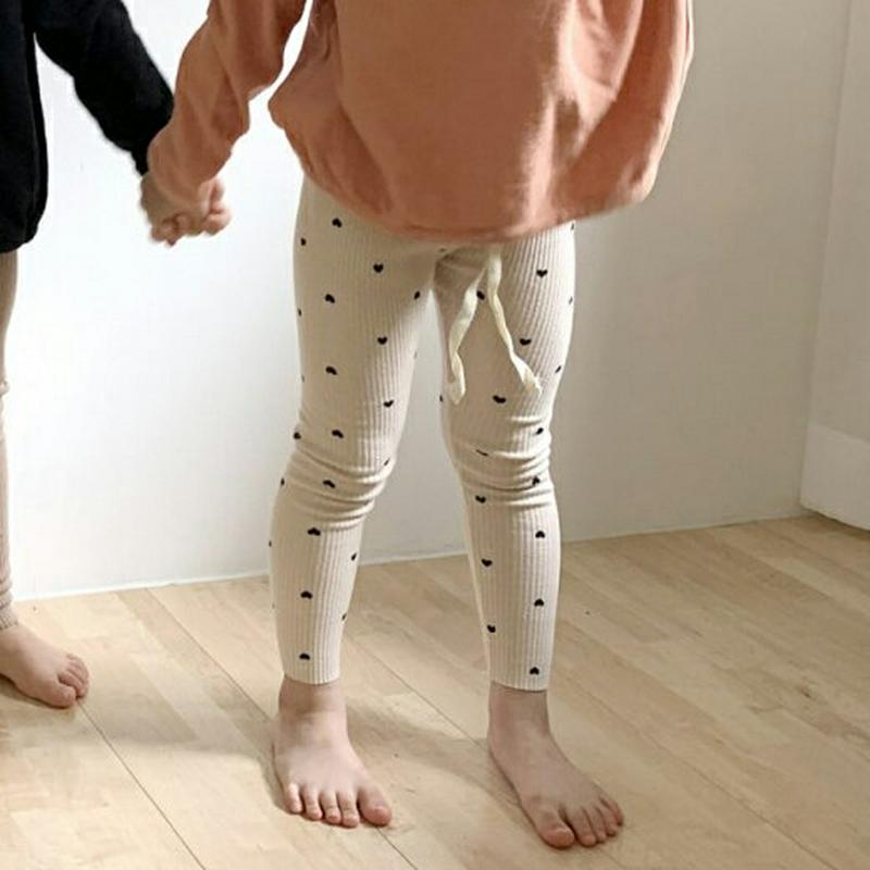 【キッズ10%OFF】ストリングハートリブレギンス・u07082 キッズ【3~8才】【pt】【レギンス パンツ ズボン ハート 