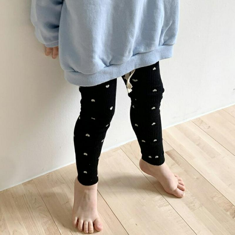 【キッズ10%OFF】ストリングハートリブレギンス・u07082 キッズ【3~8才】【pt】【レギンス パンツ ズボン ハート 