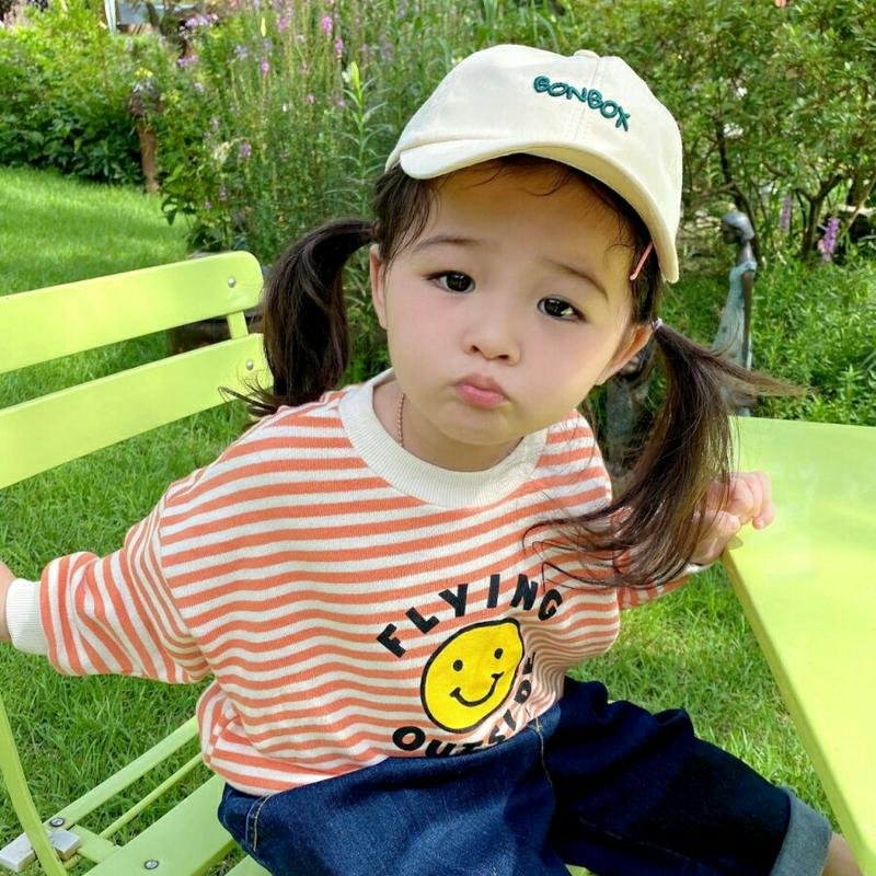 【キッズ10%OFF】スマイルボーダースウェット・u06899 キッズ【3~8才】【tops】【トップス スウェット トレーナー