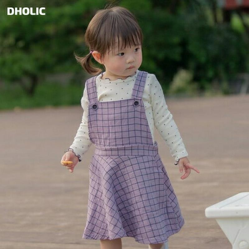 【キッズ10%OFF】グラフチェックサスペンダーワンピース・u06821 キッズ【3~8才】【ops】【ワンピース ミディ丈 ミ