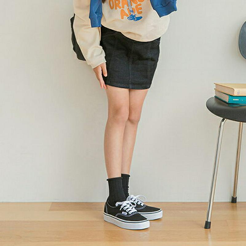 【キッズ10%OFF】ブラックデニムミニスカート・p007051 キッズ【3~8才】【sk】【スカート ミニスカート ミニ ショ