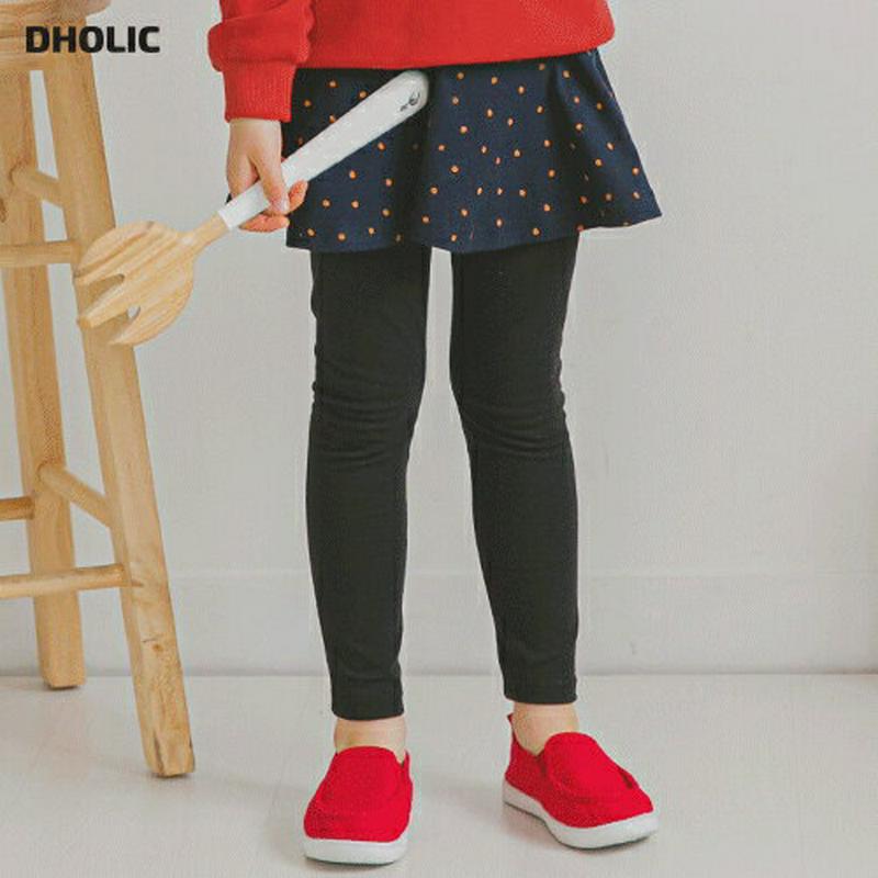 ドットスカートレギンス(ネイビー)・p006647 キッズ【3~8才】【pt】【スカートレギンス レギンススカート レギンス スカート ミニスカート ドット 柄 カジュアル 女の子 春 秋 韓国 韓国子供服 子供 こども 子供服 こども服】【KIDS】