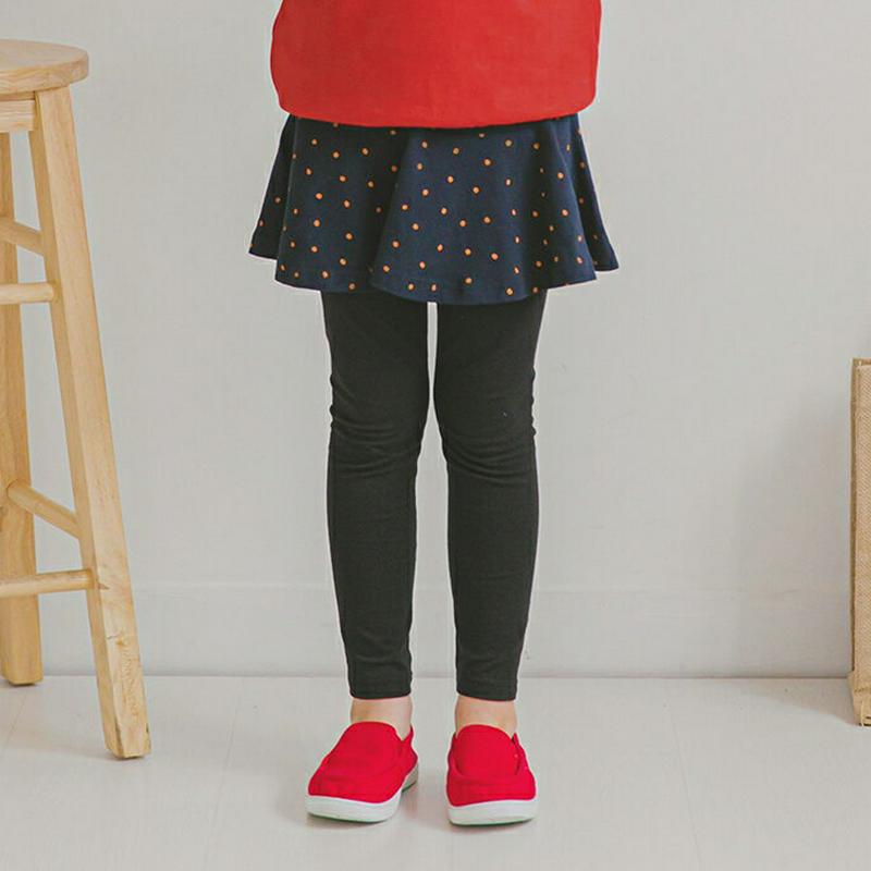 ドットスカートレギンス(ネイビー)・p006647 キッズ【3~8才】【pt】【スカートレギンス レギンススカート レギンス スカート ミニスカート ドット 柄 カジュアル 女の子 春 秋 韓国 韓国子供服 子供 こども 子供服 こども服】【KIDS】