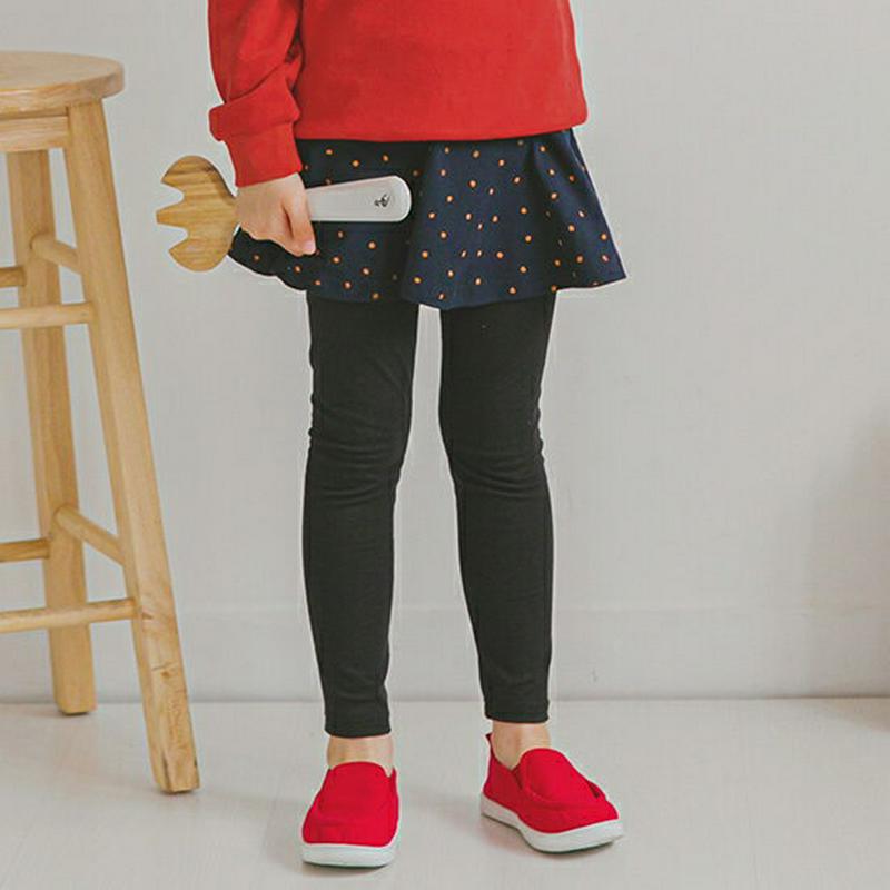 ドットスカートレギンス(ネイビー)・p006647 キッズ【3~8才】【pt】【スカートレギンス レギンススカート レギンス スカート ミニスカート ドット 柄 カジュアル 女の子 春 秋 韓国 韓国子供服 子供 こども 子供服 こども服】【KIDS】