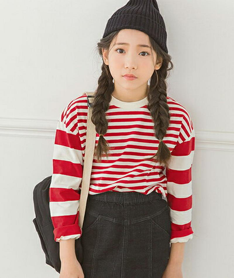 【キッズ10%OFF】ダブルボーダーTシャツ・p007043 キッズ【3~8才】【tops】【トップス Tシャツ オーダー　柄 