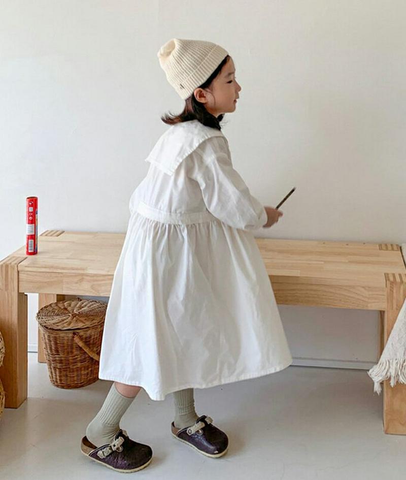 【キッズ10%OFF】カラーボタンドロストワンピース・u06929 キッズ【3~8才】【ops】【ワンピース ロング ロングワン