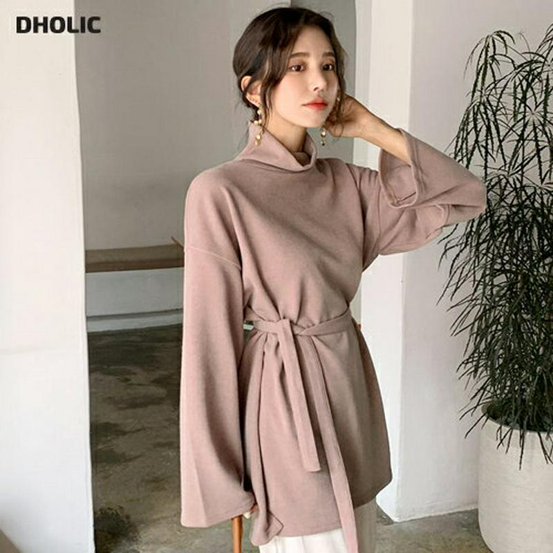 【新作10%OFF】ストラップ付ハイネックワンピース・全3色・t61378 レディース【ops】【韓国 ファッション ワンピース