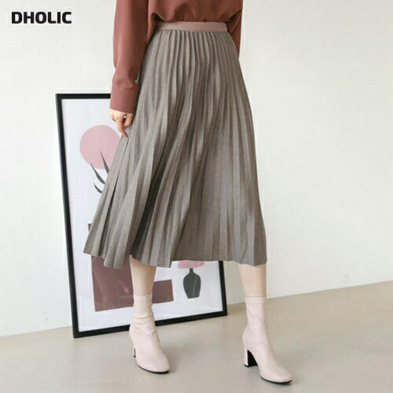 【新作10%OFF】ウエストゴムプリーツスカート・全3色・b64524 レディース【sk】【韓国 ファッション ボトムス スカー