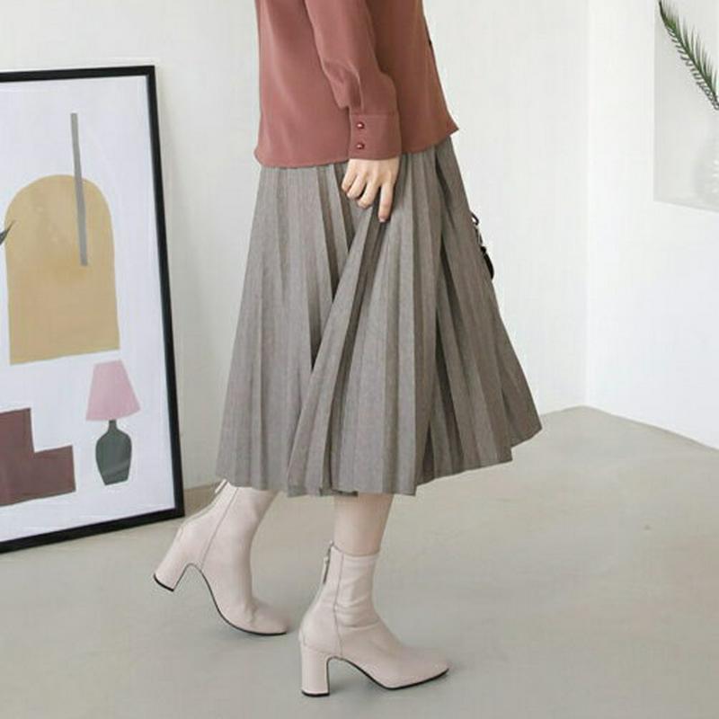 【新作10%OFF】ウエストゴムプリーツスカート・全3色・b64524 レディース【sk】【韓国 ファッション ボトムス スカー