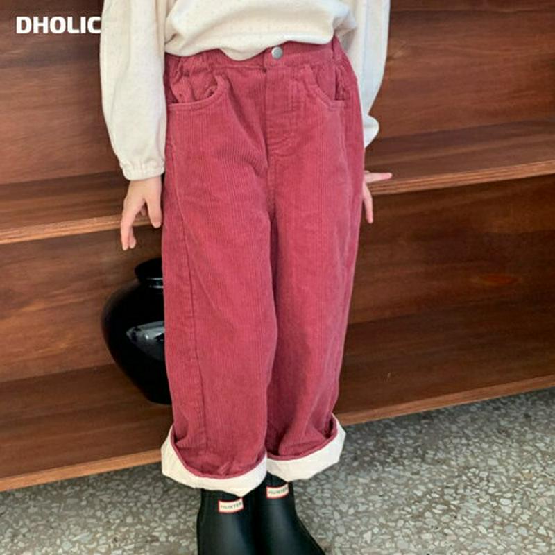 【キッズ10%OFF】コーデュロイポイントパンツ u07224 キッズ 【3~8才】【pt】【韓国 ファッション ボトムス パン