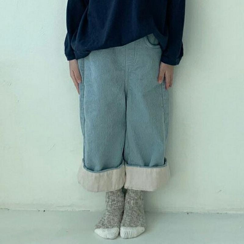 【キッズ10%OFF】コーデュロイポイントパンツ u07224 キッズ 【3~8才】【pt】【韓国 ファッション ボトムス パン