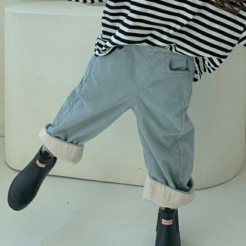 【キッズ10%OFF】コーデュロイポイントパンツ u07224 キッズ 【3~8才】【pt】【韓国 ファッション ボトムス パン