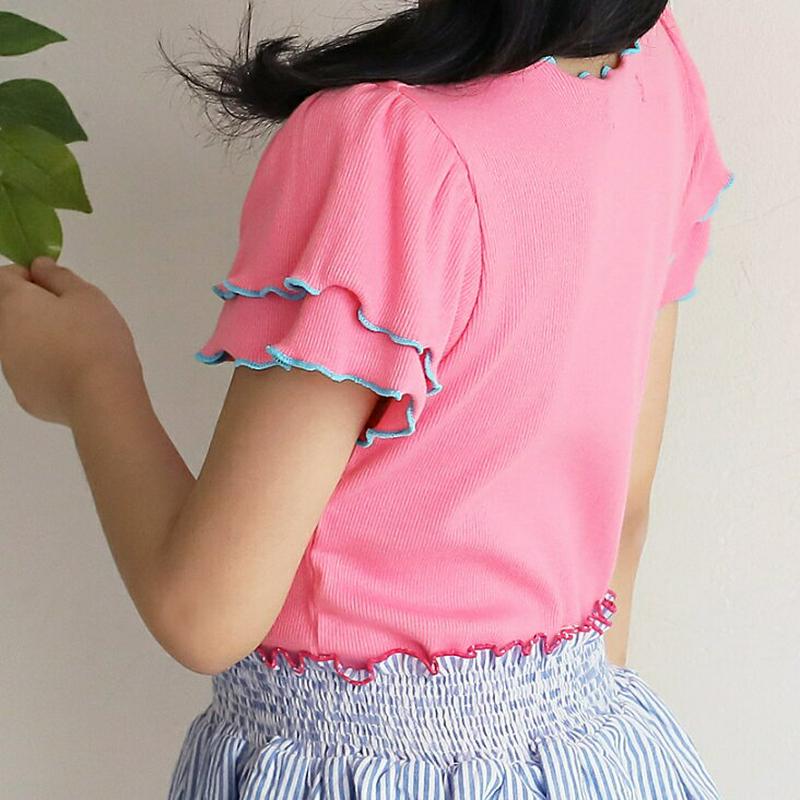 【キッズ10%OFF】配色メロウヘムTシャツ・p003716 キッズ【3~8才】【tops】【トップス Tシャツ 半袖 メロウ 