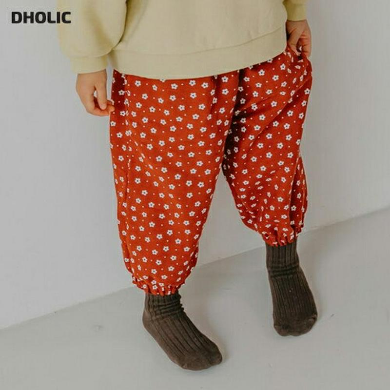 【キッズ10%OFF】花柄ゴムバンドヘムパンツ・u06805 キッズ【3~8才】【pt】【パンツ ズボン ロングパンツ 長ズボン