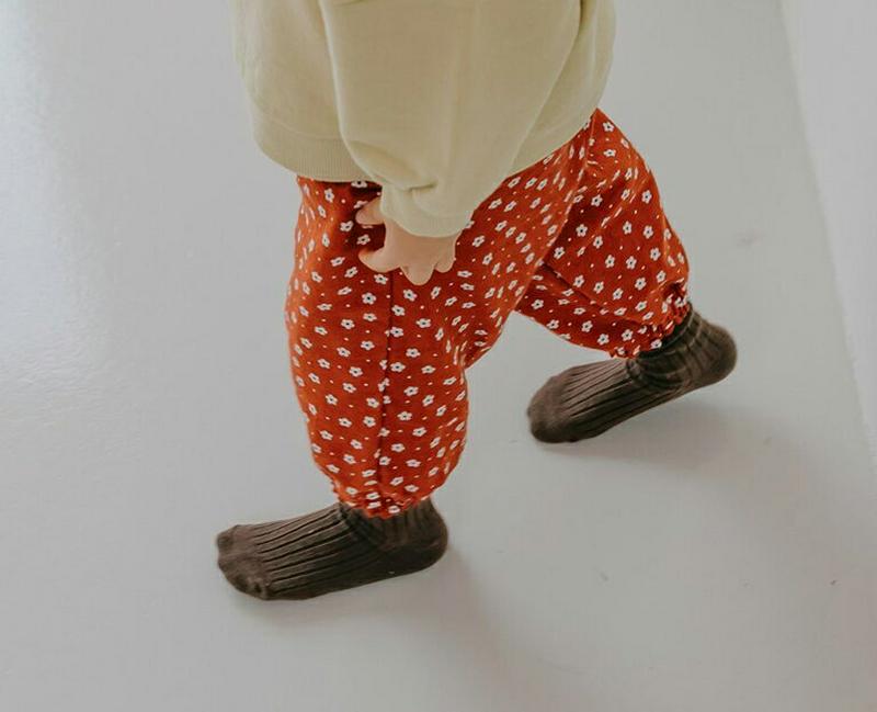 【キッズ10%OFF】花柄ゴムバンドヘムパンツ・u06805 キッズ【3~8才】【pt】【パンツ ズボン ロングパンツ 長ズボン