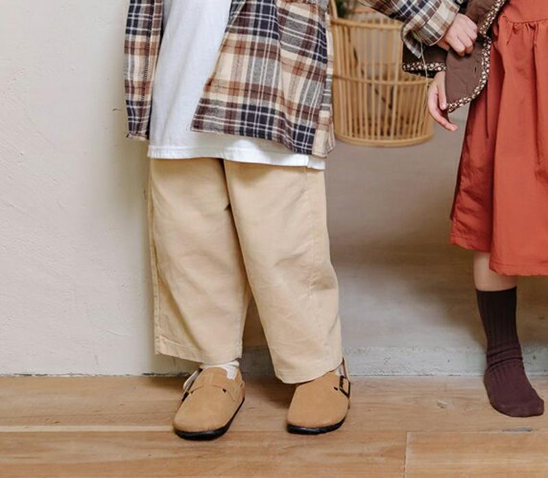 【キッズ10%OFF】コットンワイドパンツ・u06822 キッズ【3~8才】【pt】【パンツ ズボン ロングパンツ 長ズボン コ