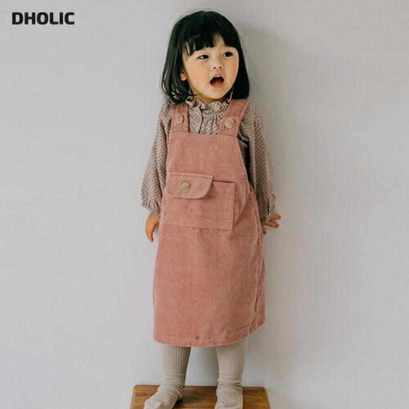 【キッズ10%OFF】ボタンフラップコーデュロイサロペットスカート・u06794 キッズ【3~8才】【ops】【サロペット サロ