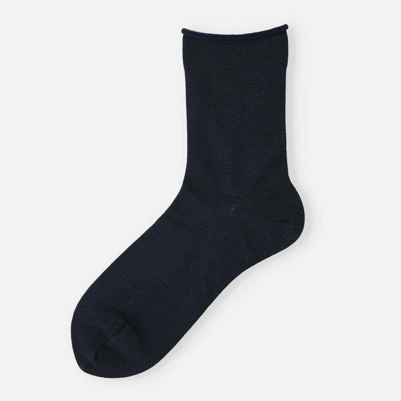 【公式 Tabio】 薄手であたたかい 高級ウールロールショートソックス / 靴下屋 靴下 タビオ くつ下 ショート レディース 日本製 2401de2