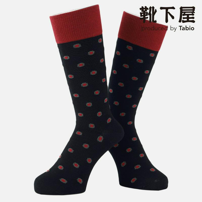 【あす楽】50%OFF【Tabio MEN】 メンズ TARGET DOTSソックス / 靴下屋 靴下 タビオ くつ下 クルー メンズ 日本製 2101sl