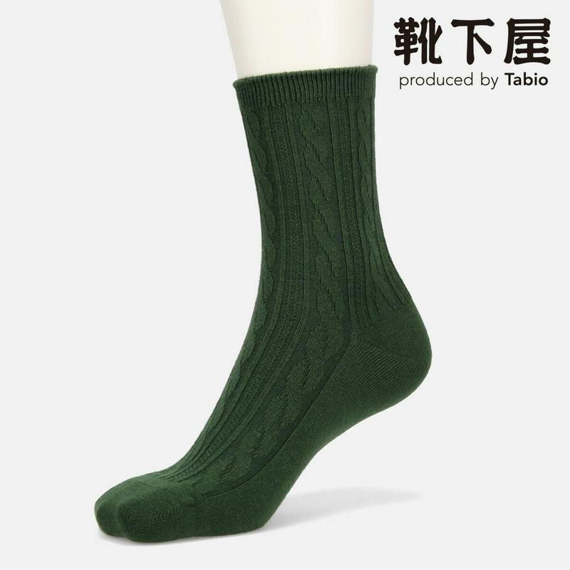 【全品送料無料★〜12/26 23:59迄】【あす楽】【靴下屋】 毛混リンクス縄リブ柄ソックス / 靴下 タビオ Tabio くつ下 クルー レディース 日本製 2012ka