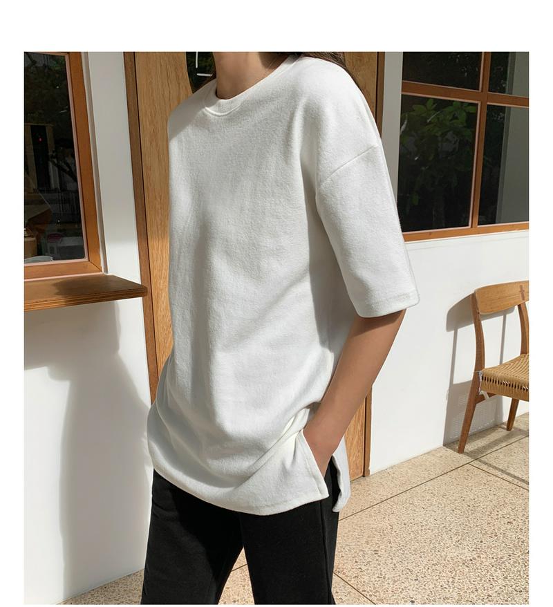ピーチ起毛ハーフスリーブTシャツ