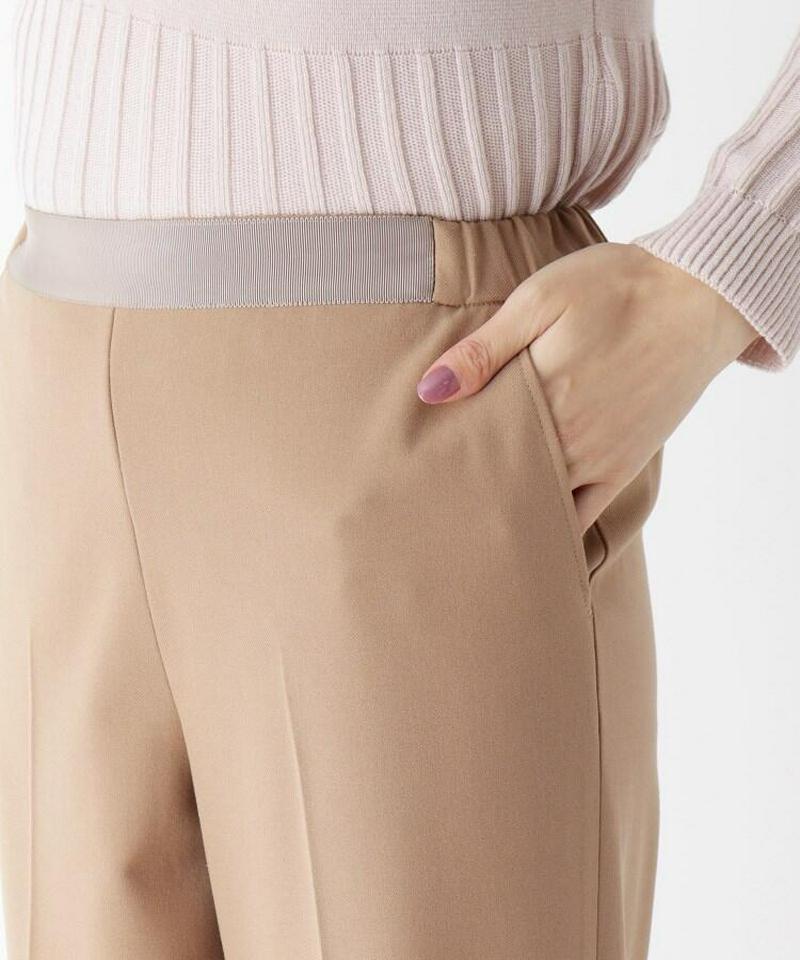 グログラン切り替えストレートパンツ