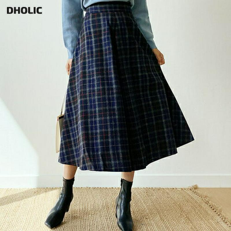【新作10%OFF】チェックAラインスカート・全2色・t56011 レディース【sk】【韓国 ファッション ボトムス スカート 