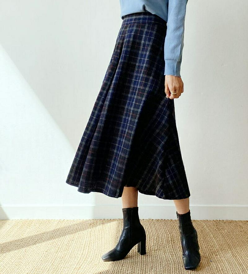 【新作10%OFF】チェックAラインスカート・全2色・t56011 レディース【sk】【韓国 ファッション ボトムス スカート 