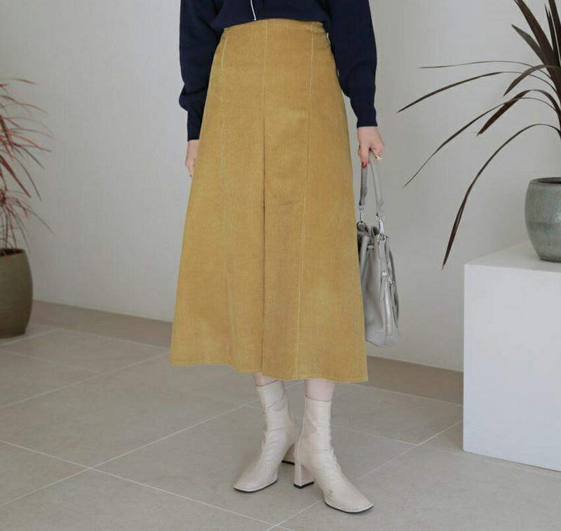 【新作10%OFF】コーデュロイスリットスカート・全4色・b64563 レディース【sk】【韓国 ファッション ボトムス スカー