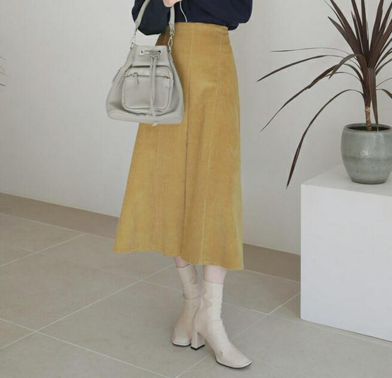 【新作10%OFF】コーデュロイスリットスカート・全4色・b64563 レディース【sk】【韓国 ファッション ボトムス スカー