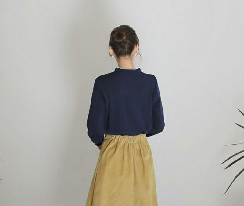 【新作10%OFF】フリルパールネックニット・全5色・b64547 レディース【tops】【韓国 ファッション トップス ニット