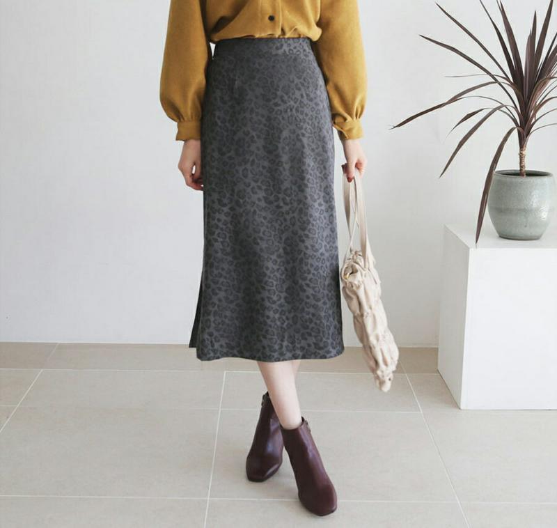 【新作10%OFF】スリットレオパードスカート・全3色・b64560 レディース【sk】【韓国 ファッション ボトムス スカート