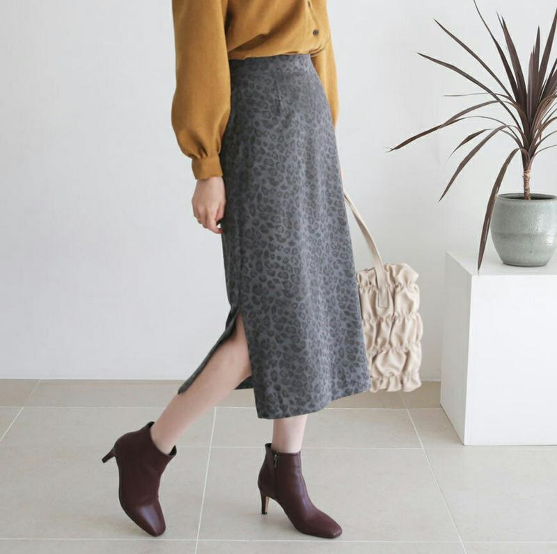 【新作10%OFF】スリットレオパードスカート・全3色・b64560 レディース【sk】【韓国 ファッション ボトムス スカート