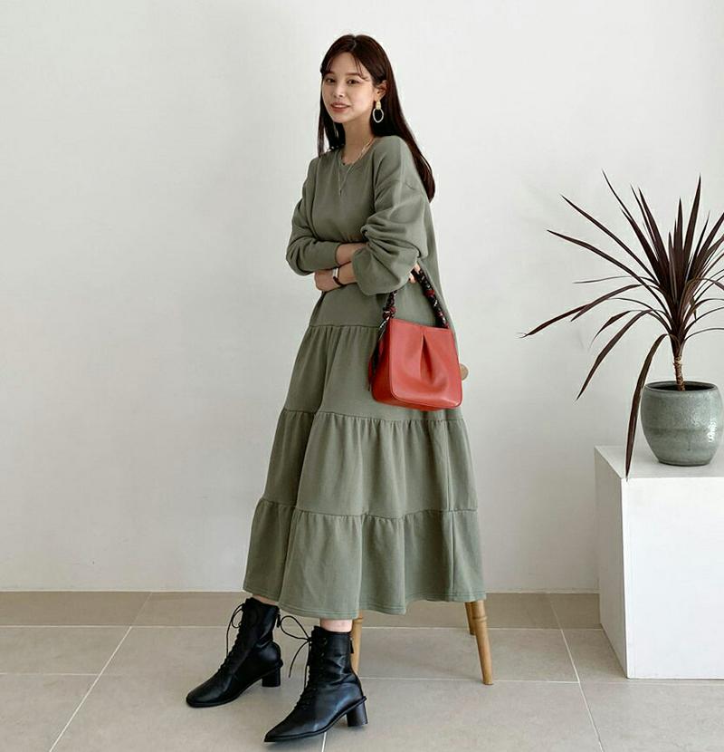 【新作10%OFF】ティアードワンピース・全3色・t64544 レディース【ops】【韓国 ファッション ワンピース ロングワン