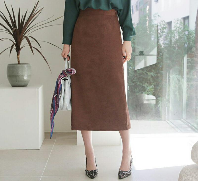 【新作10%OFF】スエード調Hラインスカート・全3色・t64570 レディース【sk】【韓国 ファッション ボトムス スカート