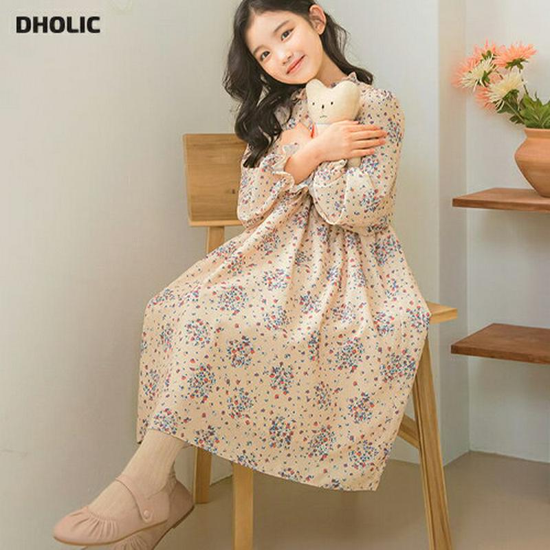 【キッズ10%OFF】フリル小花柄ワンピース・p007350 キッズ【3~8才】【ops】【ワンピース ロング ロングワンピース