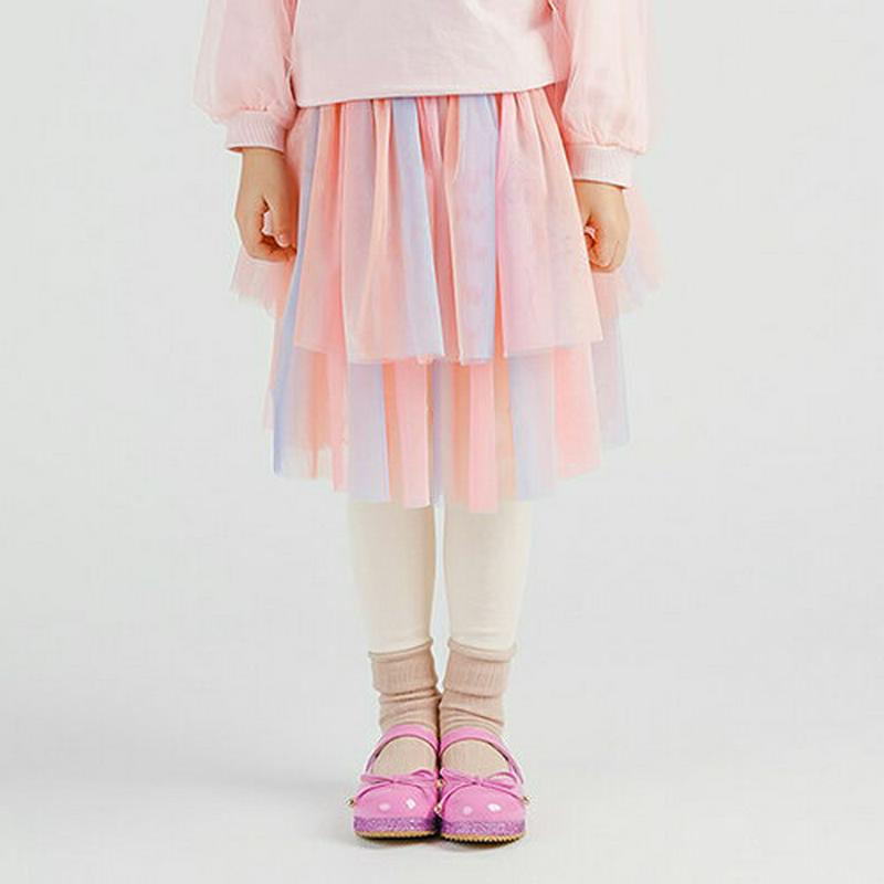 カラフルティアードスカートレギンス・p007540 キッズ【3~8才】【pt】【スカートレギンス スカート レギンス カラフル ティアード チュール パステル 可愛い かわいい 女の子 春 秋 韓国 韓国子供服 子供 こども 子供服 こども服】【KIDS】